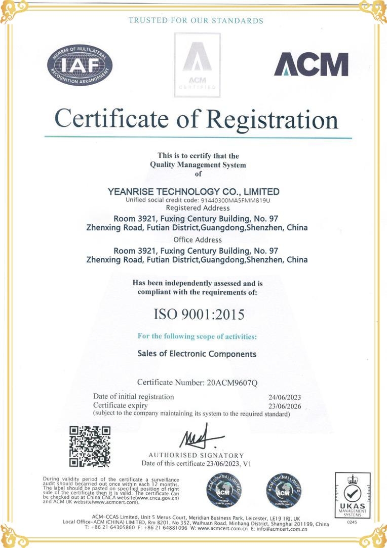 ISO9001 Certified – quality, reliability, and traceability